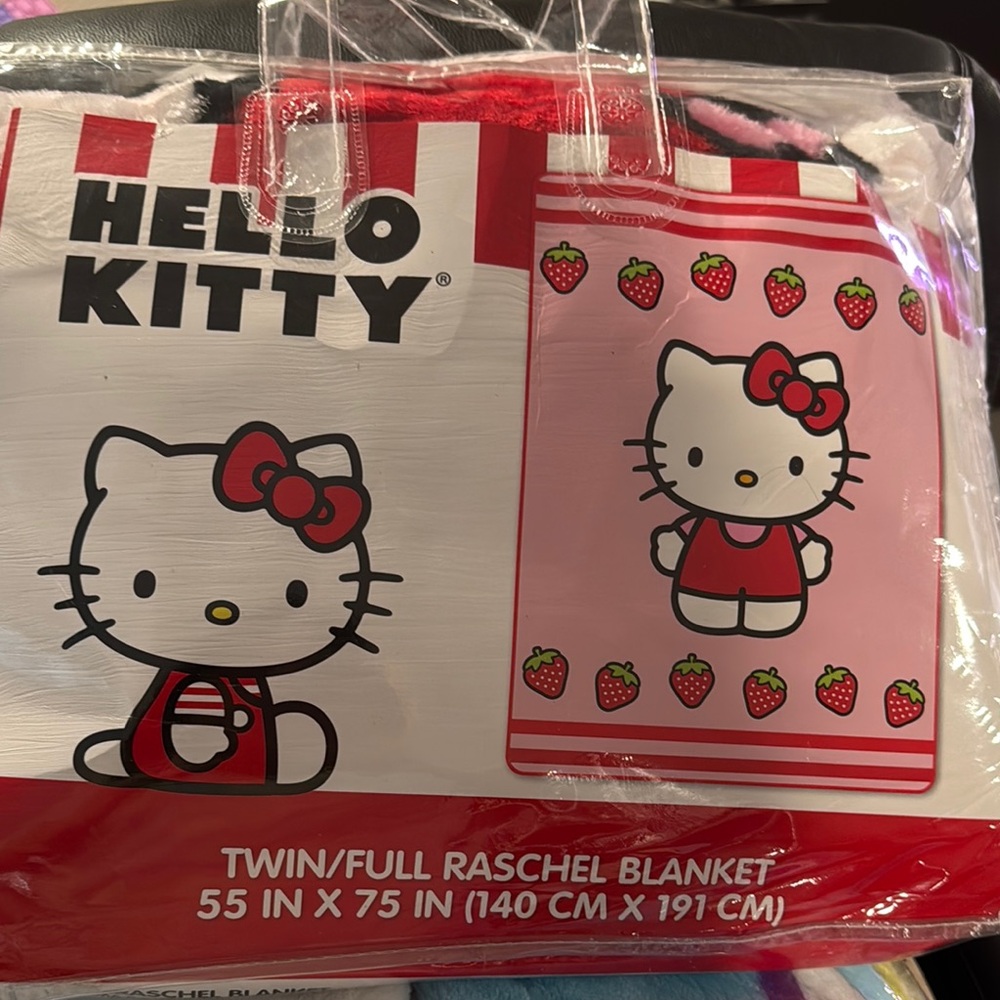 Hello Kitty Twin/Full Raschel Blanket